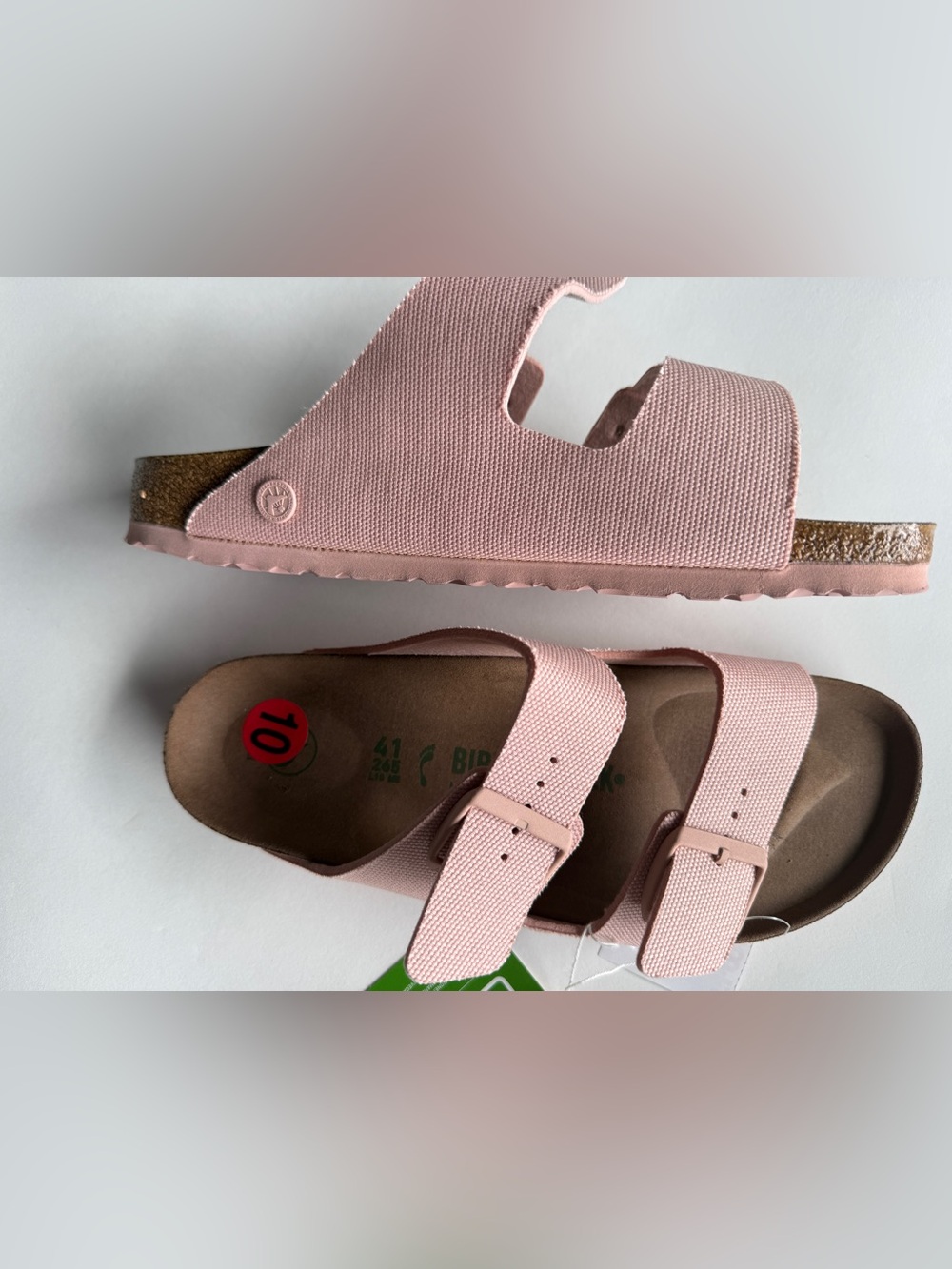 Birkenstock [EU 41] Arizona Canvas Vegan Sandals Narrow Fit Pink - Picture 5 of 11